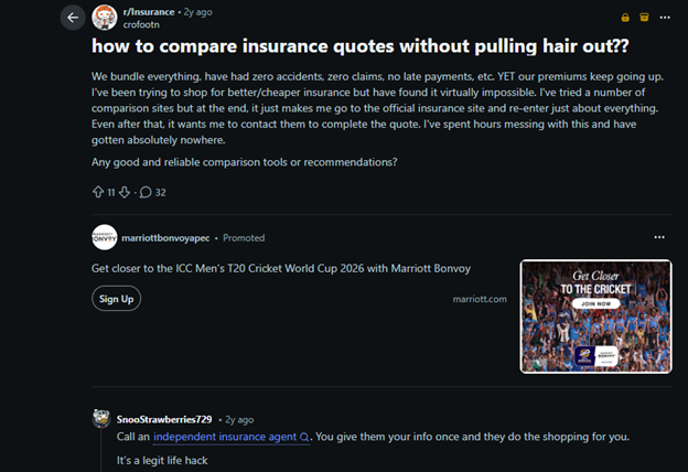 User shares experience about term insurance